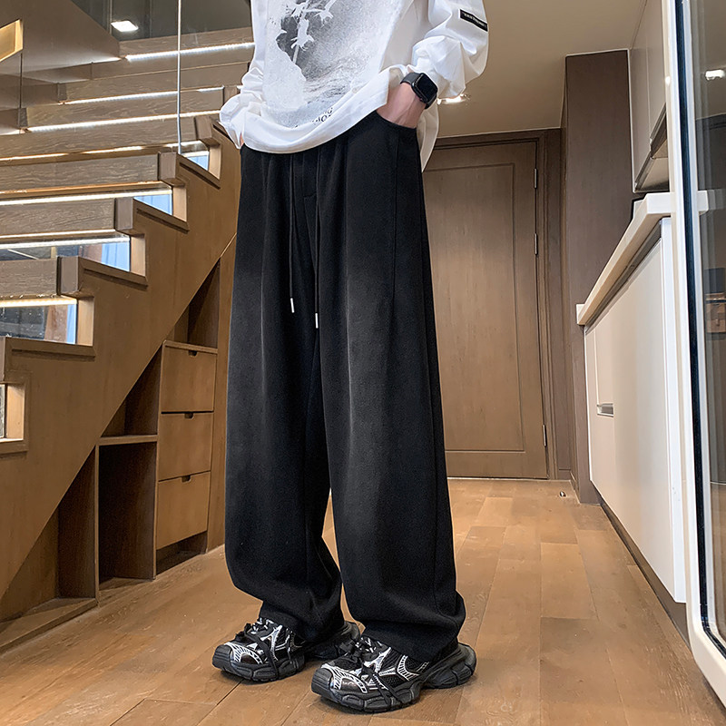 7 high-click Hong Kong style autumn and winter casual wide-leg pants