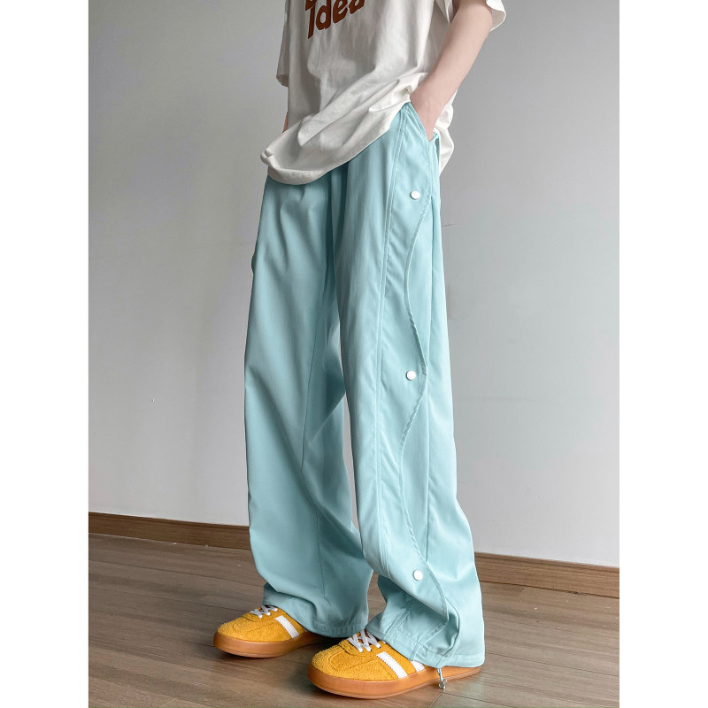 American casual high street casual pants trousers ice silk overalls paratrooper pants trendy