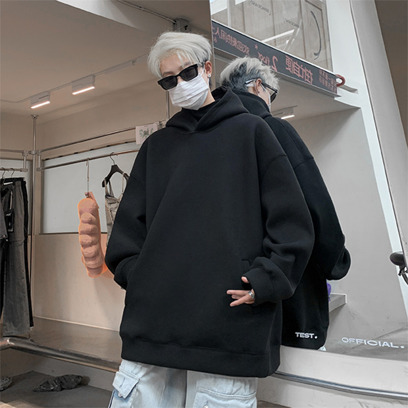 Second prize, returnable and exchangeable, 480g heavyweight double-sided German velvet thickened velvet hooded sweatshirt