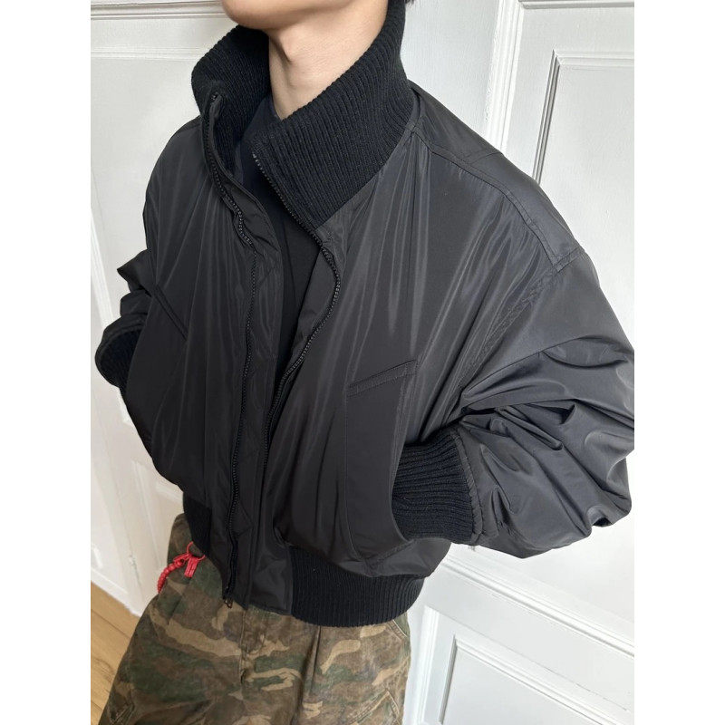 American high street stand collar baseball cotton jacket flight jacket cotton short coat for men
