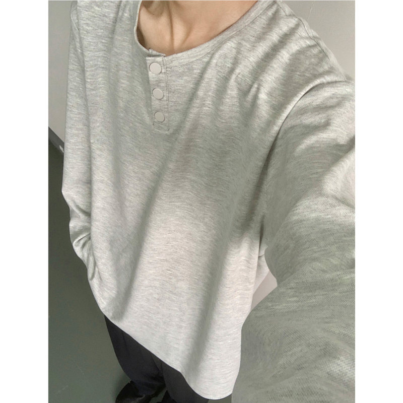 Hong Kong style autumn new bottoming shirt autumn men's large size versatile round neck long-sleeved T-shirt