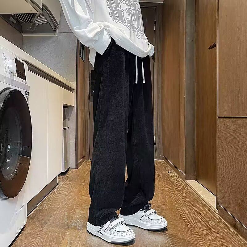 Pants men's autumn and winter new style straight-leg loose sweatpants wide-leg sports casual trousers