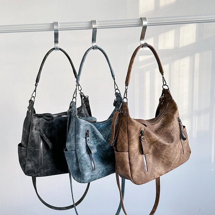 Thirteen lines of large-capacity bags, new Korean style versatile frosted crossbody bag, textured one-shoulder commuting bucket tote bag