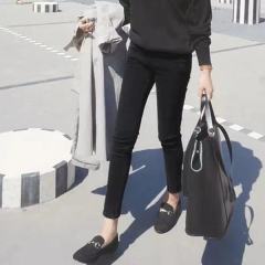 High-waisted stretch jeans for women, spring and autumn, new Korean version, slimming, tight-fitting, stretchy trousers for small feet