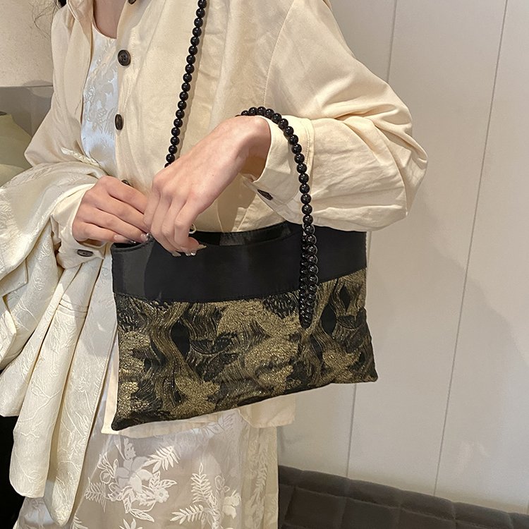CHARHP&KEJNT authentic gilt butterfly bag black gold texture tote bag versatile portable shoulder bag