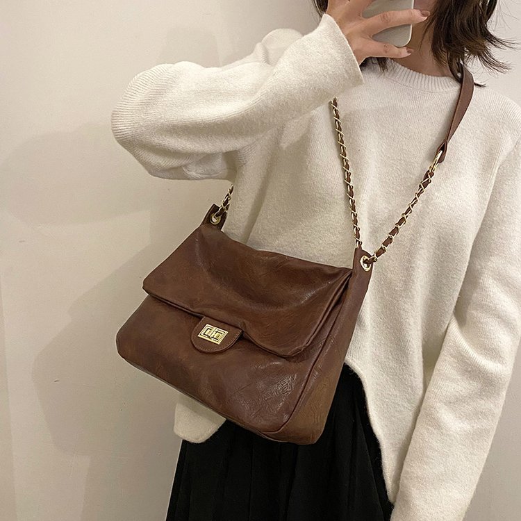 Textured retro small bag autumn and winter new women's bag popular chain crossbody bag single shoulder small square bag