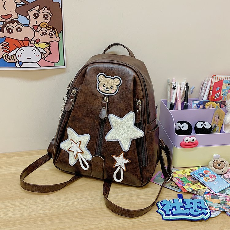 Fashion travel bag new retro casual junior high school student college student backpack personalized trendy women's backpack
