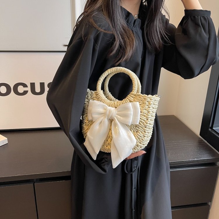Summer Large Capacity Woven Bag Women's 2024 New Fashion Versatile Handbag Trendy Casual Vacation Beach Bag