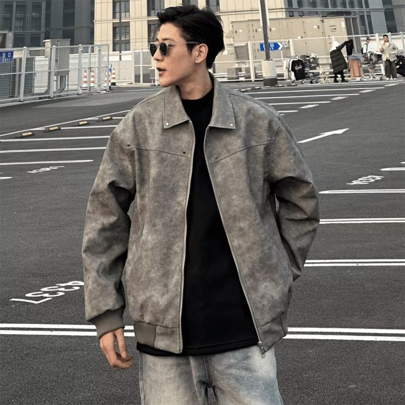 American Retro Jacket Men's High Street Loose Jacket Trendy Brand Spring and Autumn Casual Jacket [Web Picture]