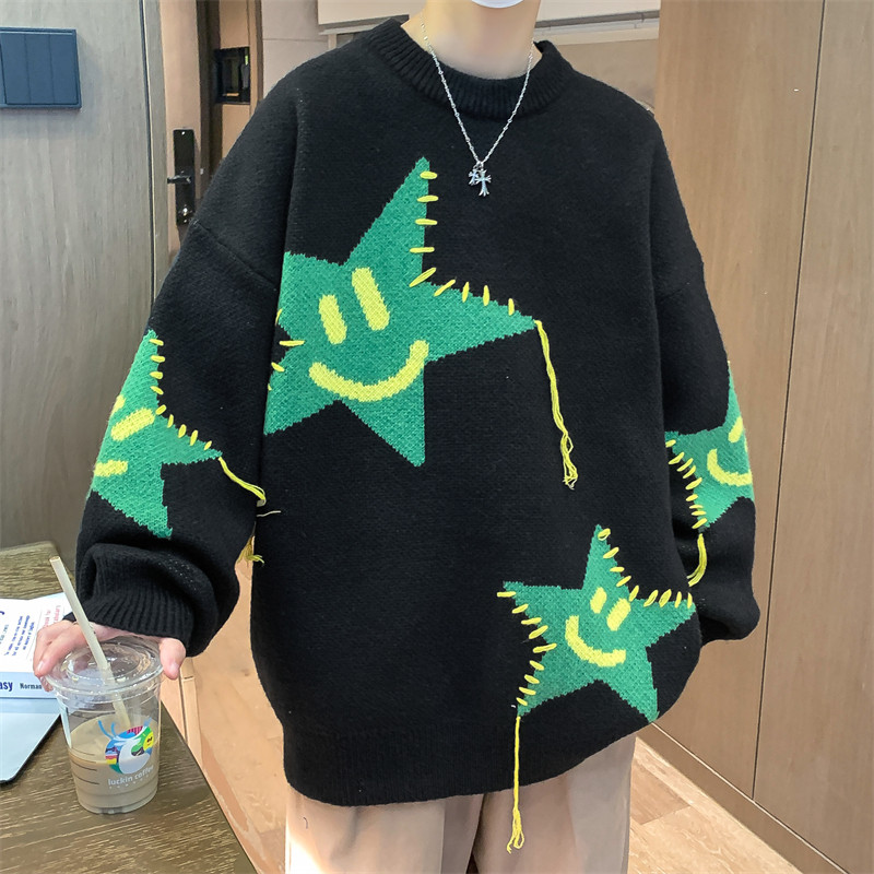 Autumn Hong Kong style sweaters for men and women, large size sweaters, student trendy large size style jackets and sweaters