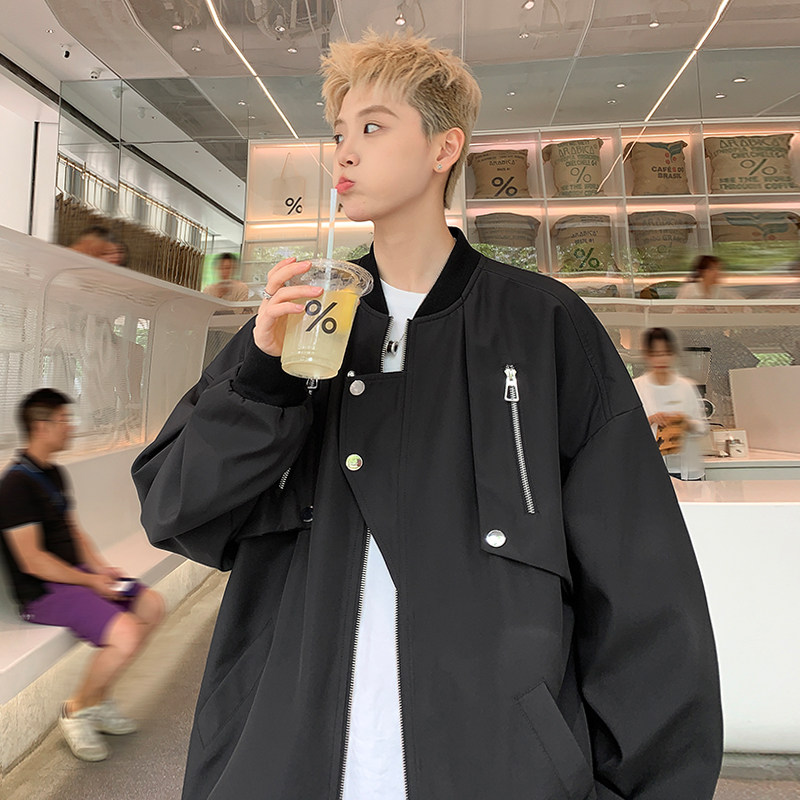 New autumn style Hong Kong style outdoor large size stand collar bomber jacket