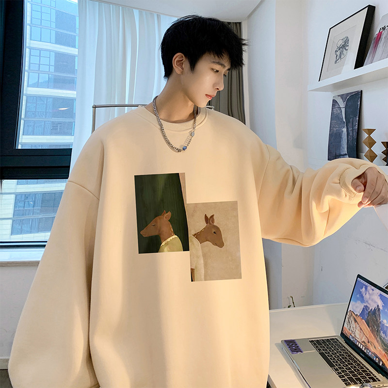 Live broadcast 360g heavyweight American printed sweatshirt