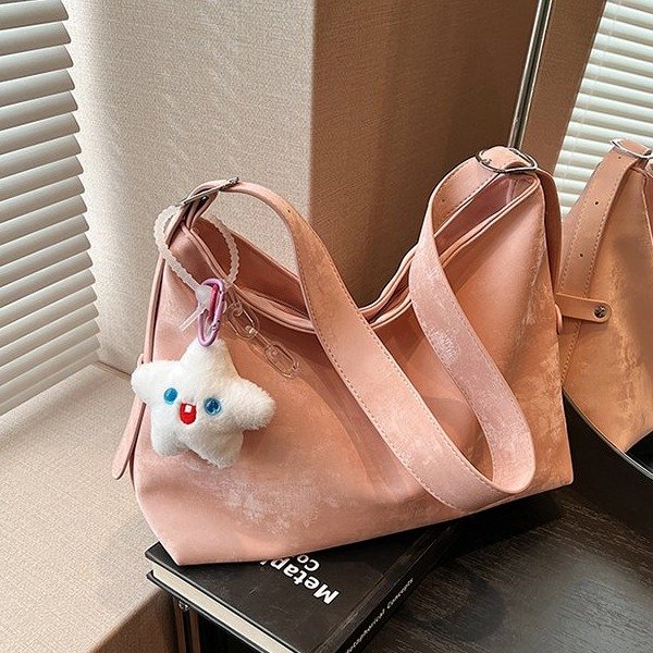 Lazy style large-capacity bag for women 2024 new student class commuting tote bag Maillard single shoulder crossbody bag