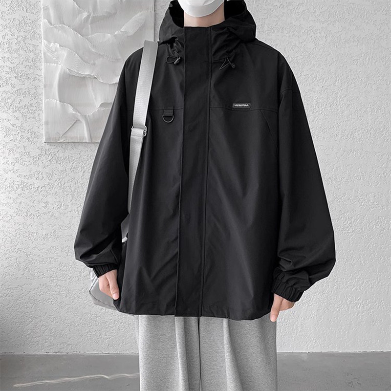 Autumn Solid Color Casual Jacket Hooded Jacket