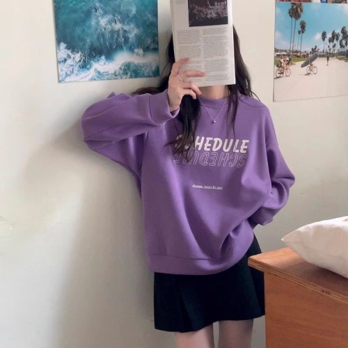 Imitation cotton Chinese cotton composite milk silk 320g silver fox velvet 420g round neck hooded double hood loose sweatshirt