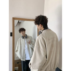 American suede baseball jacket retro loose trendy brand jacket