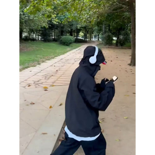 Black Warrior Jacket Men's Autumn Casual Jacket Loose Outdoor Mountaineering Workwear Jacket