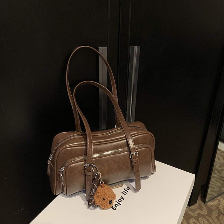 Bags Women's High-end Handbag 2024 New Retro Bowling Bag Simple and Versatile Shoulder Small Square Bag