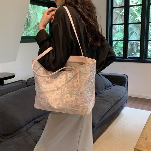 Large bag for women 2024 new summer design versatile shoulder bag cloth bag college student commuting tote bag for women