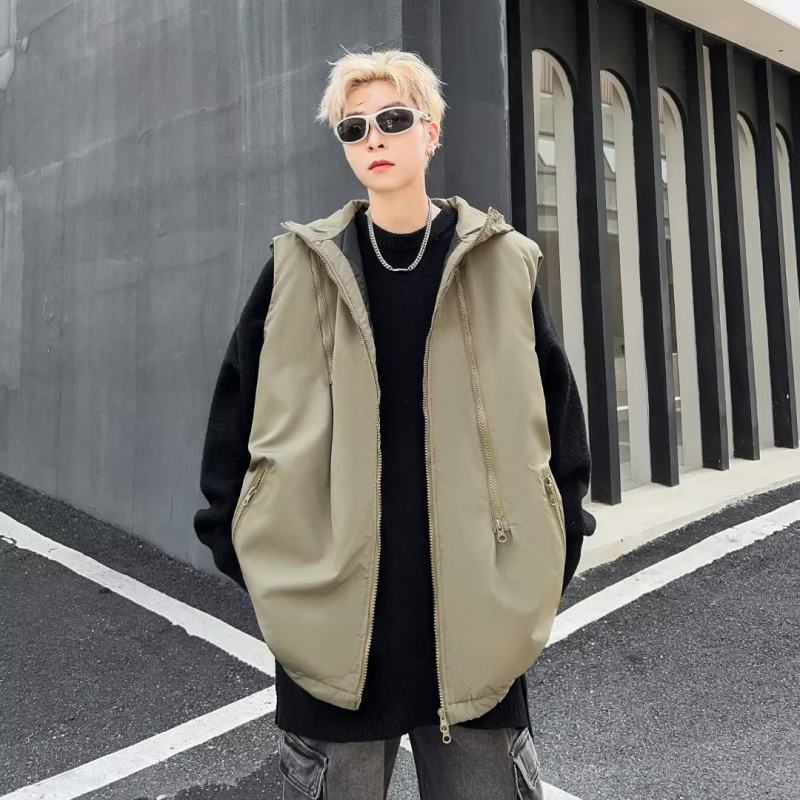 Cotton vest men's autumn and winter warm vest vest outer wear vest cotton coat trendy