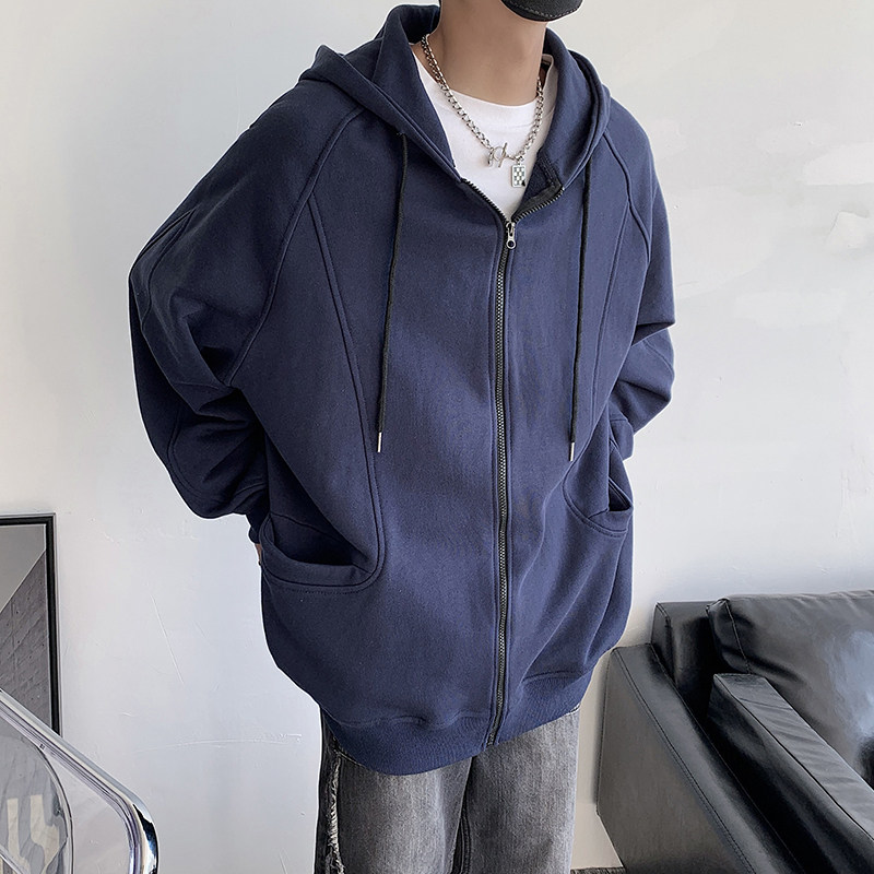 American simple ins autumn heavy couple wear couple wear cardigan hooded sweatshirt jacket