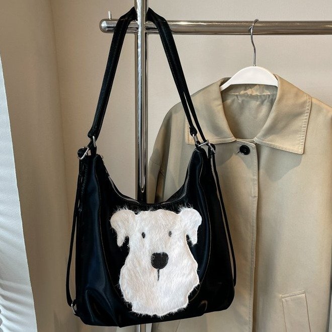 Autumn and winter high-end niche shoulder bag for women's daily commuting large-capacity puppy bag women's high-end tote bag