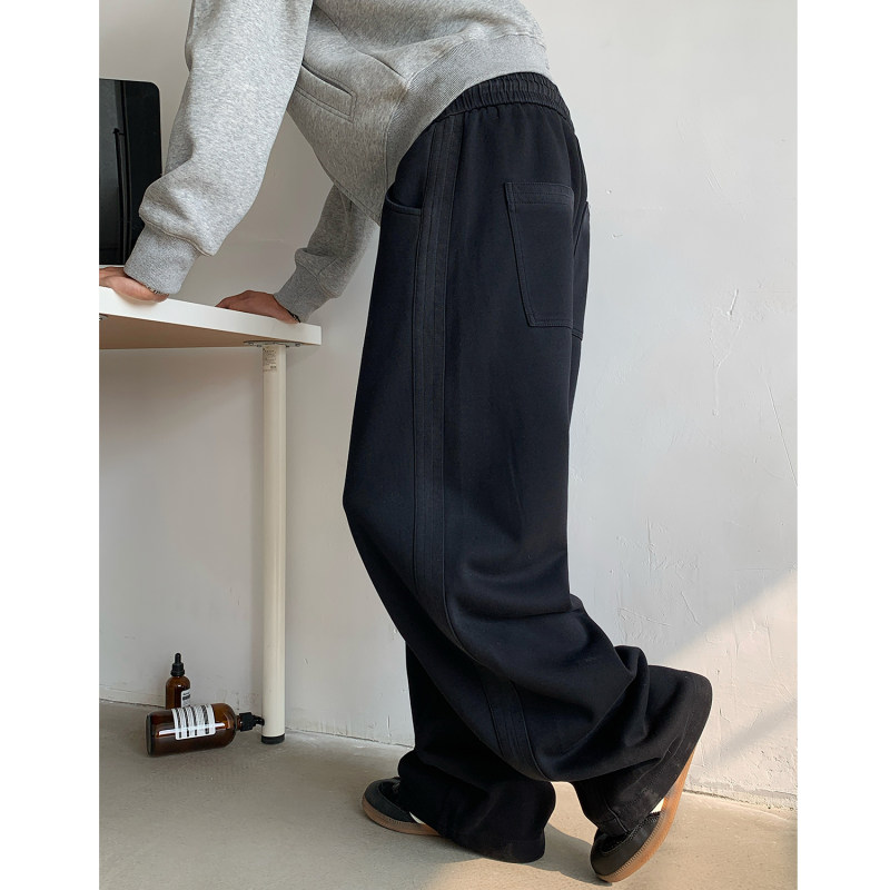 Winter clothing heavyweight velvet tie-dye three-dimensional side webbing banana pants casual scimitar pants loose men