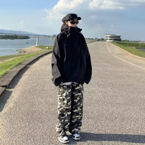 Black Warrior Jacket Men's Autumn Casual Jacket Loose Outdoor Mountaineering Workwear Jacket