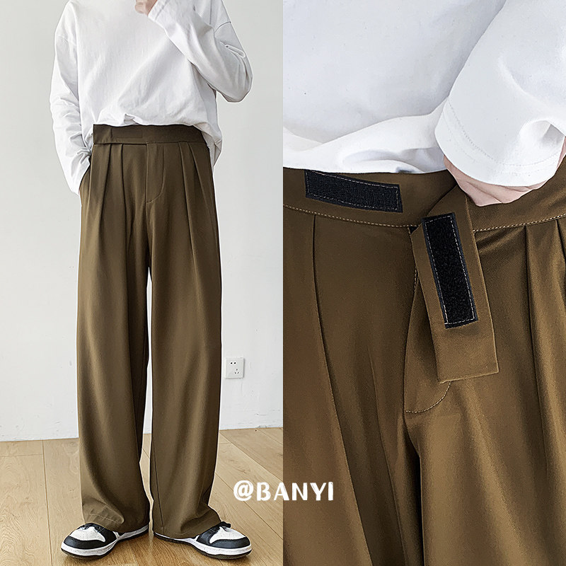 Autumn new style trousers for boys, Hong Kong style wide-leg pants, straight, loose and versatile