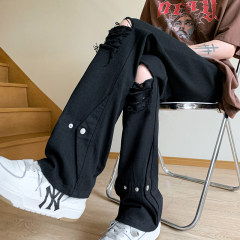 American high street ripped rivet jeans item number