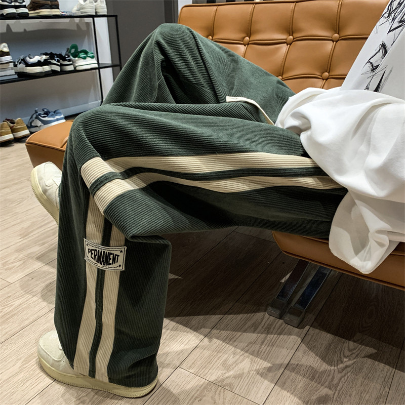 Autumn corduroy casual pants men's large size pants men's floor-length straight pants