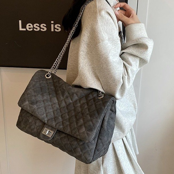 Niche ink denim hobo bag for women 2024 new diamond chain bag short trip shoulder crossbody bag