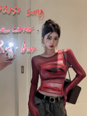 New long-sleeved thin sun protection shirt fashionable T-shirt tops for women