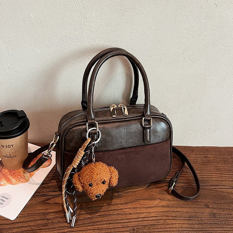 Cross-border autumn retro women's handbag 2024 new bowling bag simple and versatile single shoulder crossbody bag