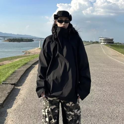 Black Warrior Jacket Men's Autumn Casual Jacket Loose Outdoor Mountaineering Workwear Jacket