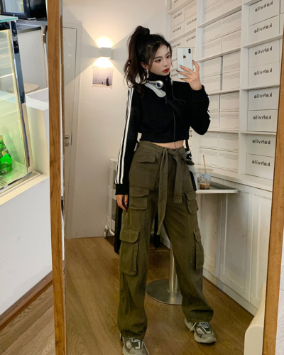 College Style Three Stripes Short Sweater Women's Versatile Black Sports Slim Top Cardigan Jacket