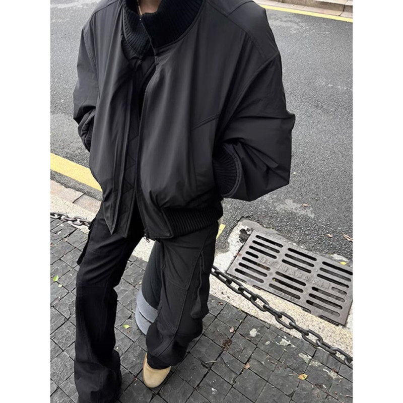 Network picture New Japanese trendy Harajuku American jacket men's winter baseball uniform cotton coat