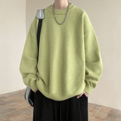 Simple solid color loose casual multi-color crew neck sweater