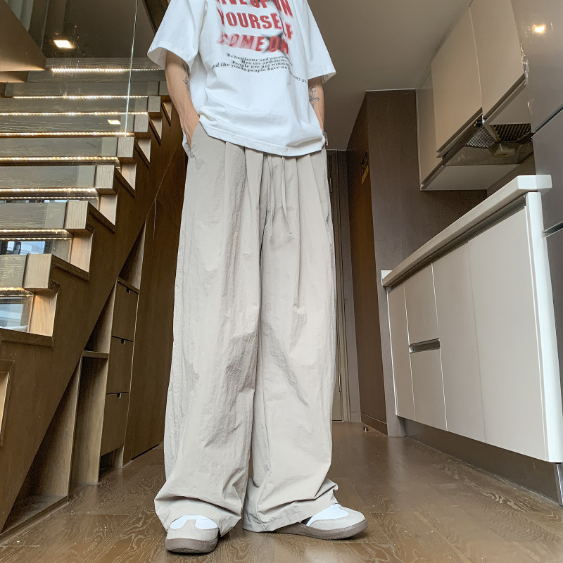Yamamoto pants Drapey casual straight summer thin cotton and linen wide leg pants