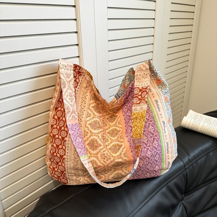 2024 spring and summer new style cross-body bag large capacity shoulder shopping bag student fashion canvas bag wholesale for women
