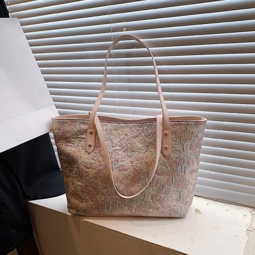 Large bag for women 2024 new summer design versatile shoulder bag cloth bag college student commuting tote bag for women