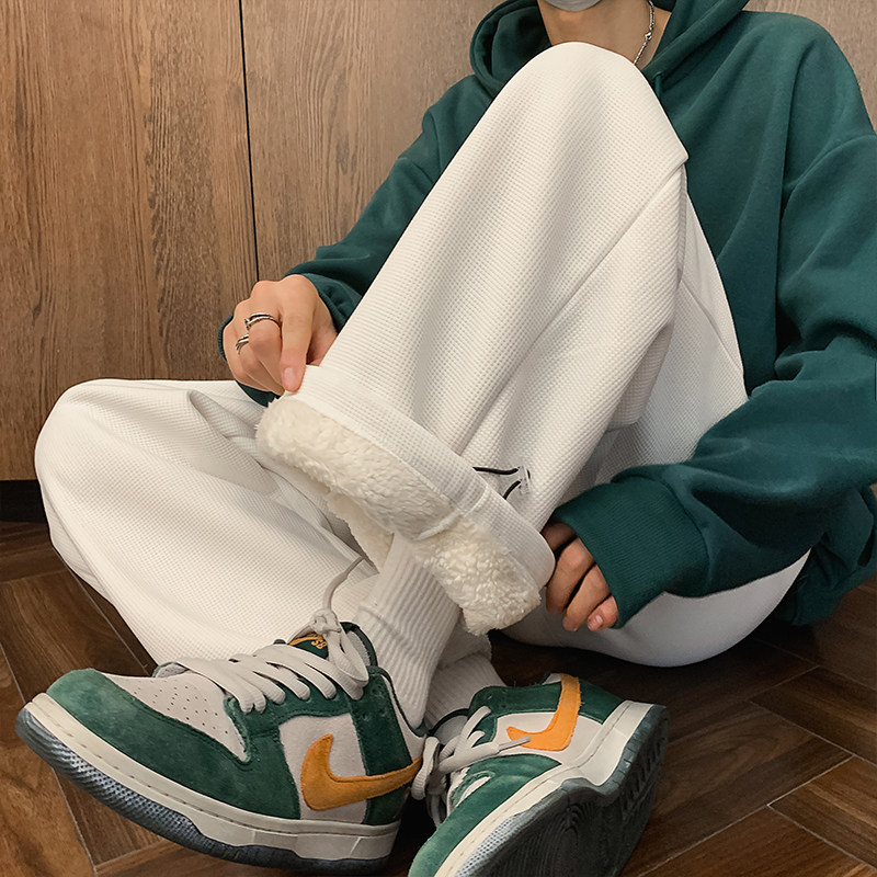 Sheep wool sweatpants for men plus size plus size thickened fleece sweatpants for fat men