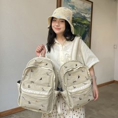 Large-capacity fashionable Korean casual bag 2024 spring Ruiying versatile backpack for junior high school students and high school students to make up for classes