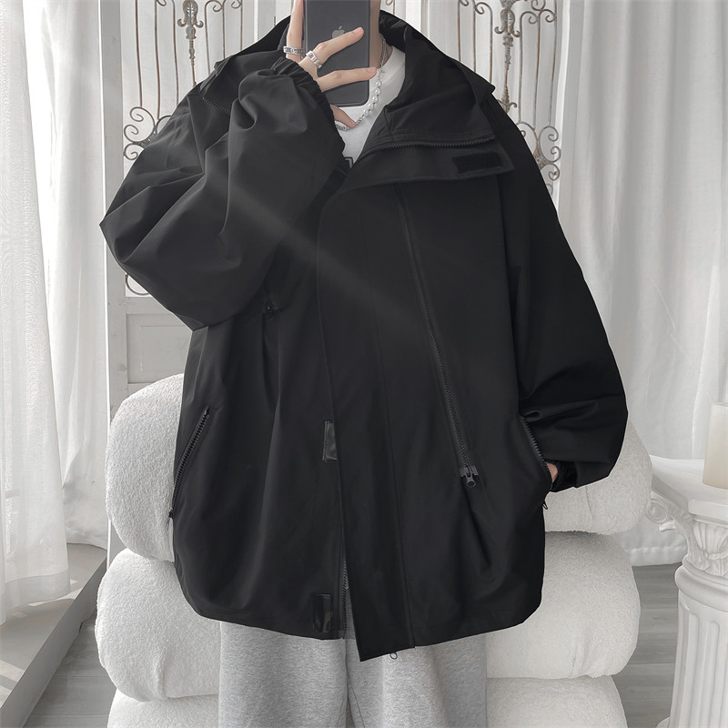 Spring new style Hong Kong style waterproof multi-zip jacket men's jacket trendy jacket