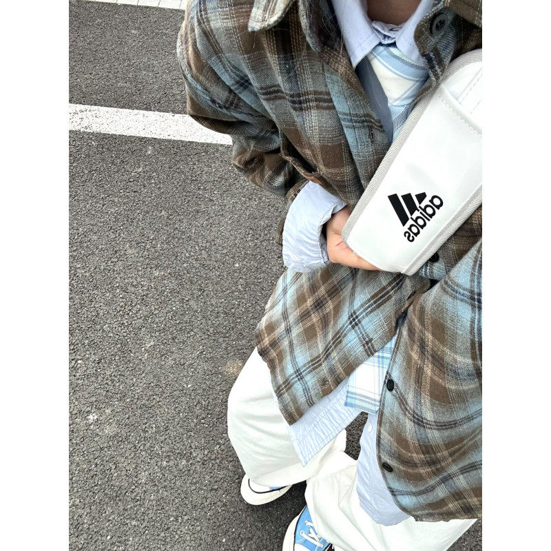 American retro plaid cleanfit long sleeve shirt jacket for men