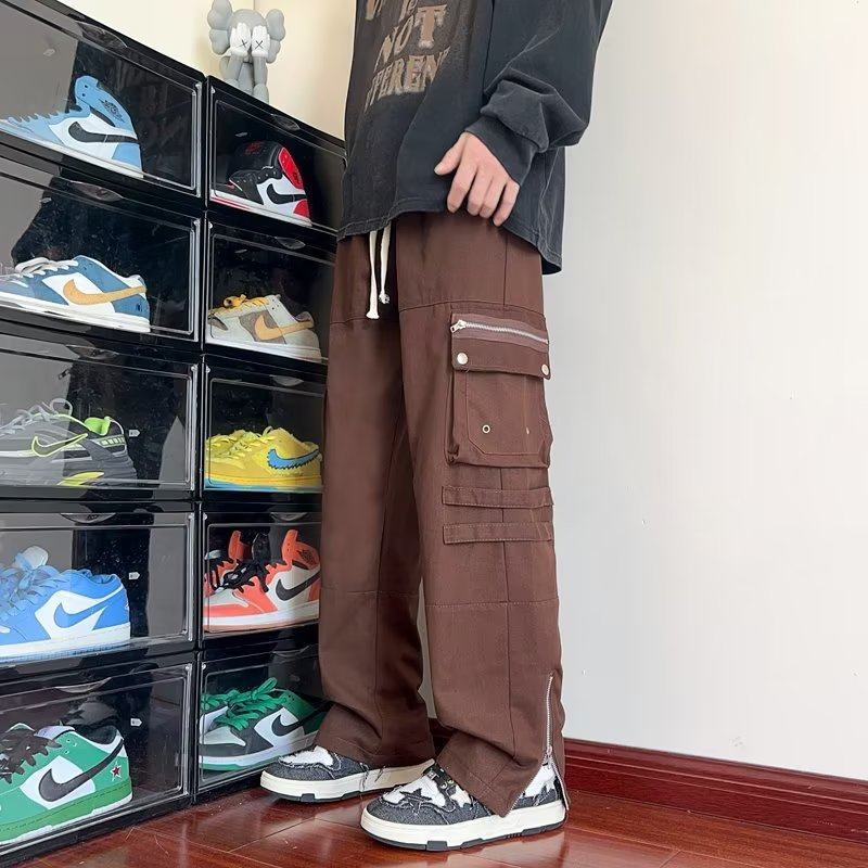 Overalls for men in autumn, loose, handsome, straight-leg pants, trendy brand, trendy functional casual pants, men's style