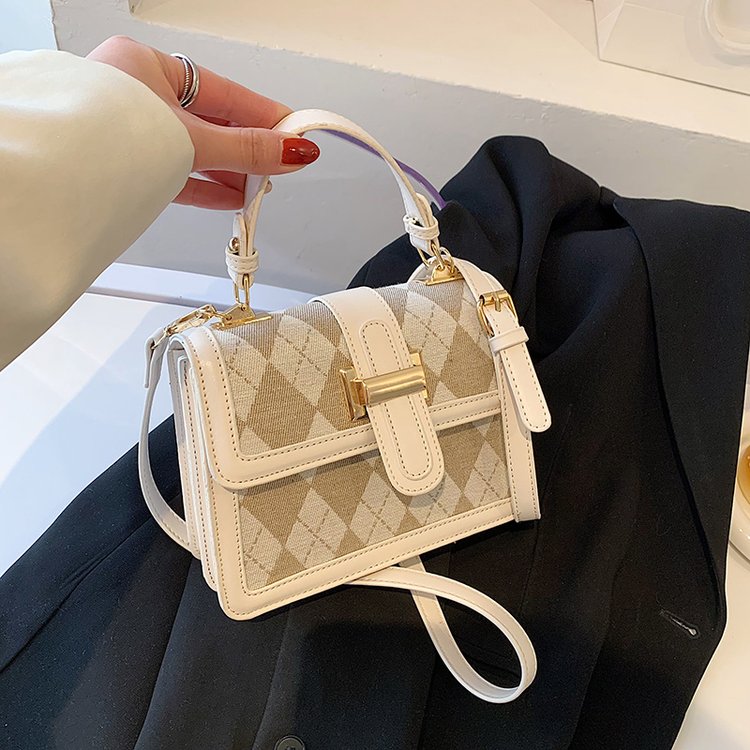 Japanese niche design rhombus handbag women's 2024 new trendy versatile commuting single shoulder crossbody small square bag