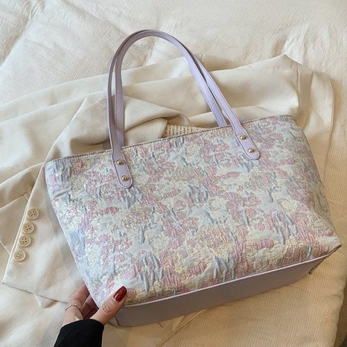 Large bag for women 2024 new summer design versatile shoulder bag cloth bag college student commuting tote bag for women