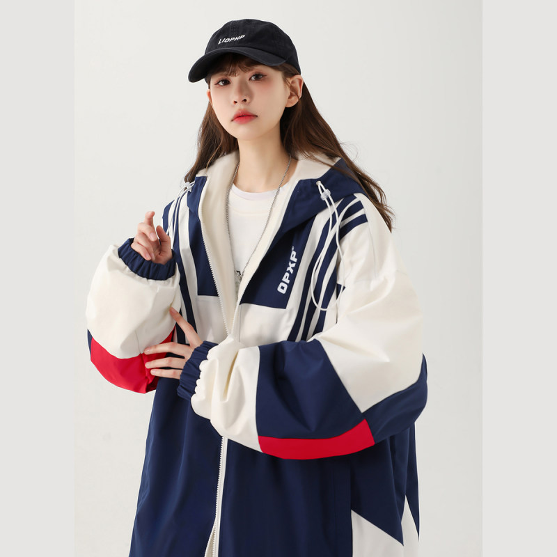 Spring new color-blocked neutral casual versatile men's jacket