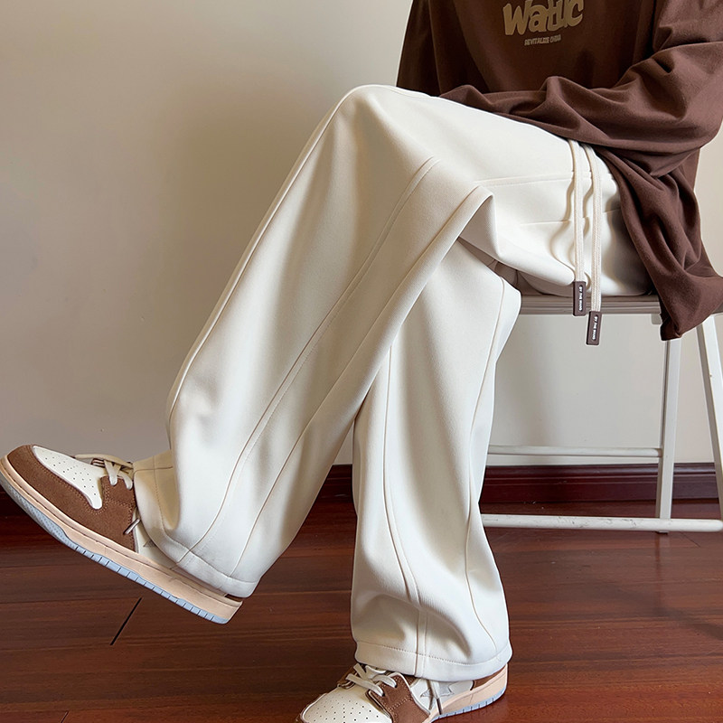Autumn and winter new casual wide-leg Hong Kong style versatile plus fleece sports